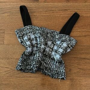 Zara knit cropped black and blue sweater camisole - small